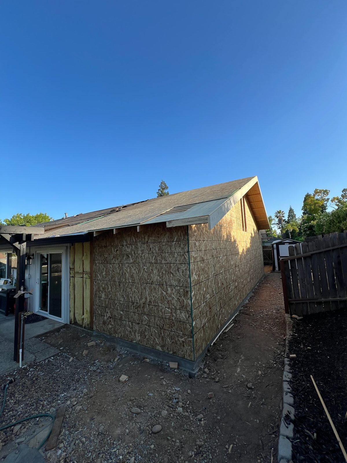 Exterior framing for a home addition