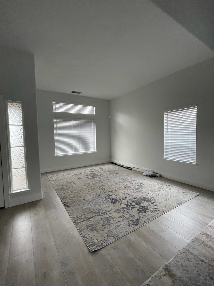 Living room with new floors